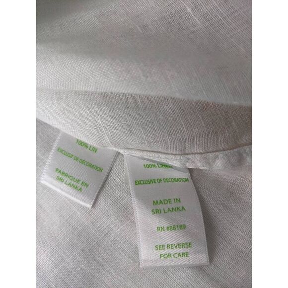 Lilly Pulitzer Sea View Linen Button Down Top White Crochet Sleeve Sz‎ M Medium - Picture 5 of 9